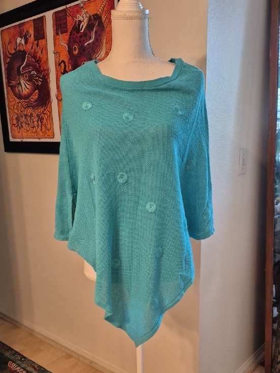 Chico's Sweaters - Chicos Blue Crotched Poncho